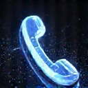 Stylized phone icon with glowing elements