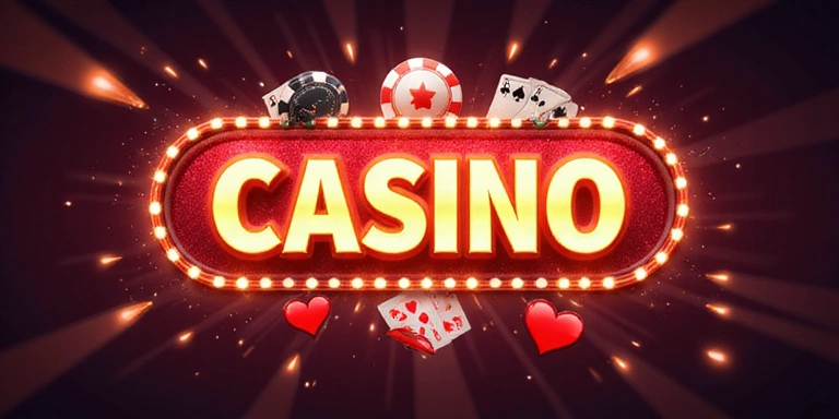 Dynamic glowing button with casino elements